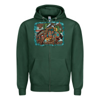 Sports Green bucking bronco cowboy rodeo cactus and sunflowers Zipper Hoodie - Artiststas