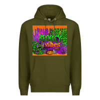 Army Green spooky vibes tumbler Premium Hoodie - BundleAndBundleShop
