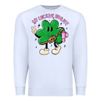 White so luckin boujee Premium Sweatshirt - MaliasSmallBusiness