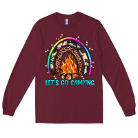 Burgundy let's go camping rainbow Long Sleeve Tee - JahusDesignShop