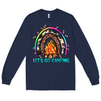 Navy let's go camping rainbow Long Sleeve Tee - JahusDesignShop