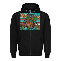 Black bucking bronco cowboy rodeo cactus and sunflowers Zipper Hoodie - Artiststas