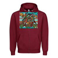 Burgundy bucking bronco cowboy rodeo cactus and sunflowers Zipper Hoodie - Artiststas