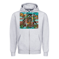Heather Grey bucking bronco cowboy rodeo cactus and sunflowers Zipper Hoodie - Artiststas