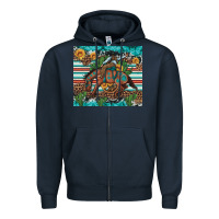 Navy bucking bronco cowboy rodeo cactus and sunflowers Zipper Hoodie - Artiststas