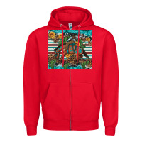 Red bucking bronco cowboy rodeo cactus and sunflowers Zipper Hoodie - Artiststas