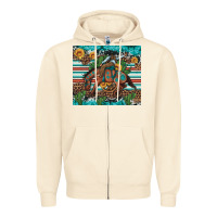 Sandshell bucking bronco cowboy rodeo cactus and sunflowers Zipper Hoodie - Artiststas