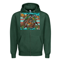 Sports Green bucking bronco cowboy rodeo cactus and sunflowers Zipper Hoodie - Artiststas