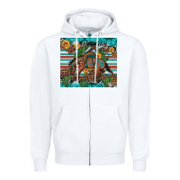 White bucking bronco cowboy rodeo cactus and sunflowers Zipper Hoodie - Artiststas