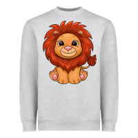 Heather Grey lion Heavyweight Sweatshirt - texasbilliewilder