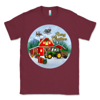 Burgundy merry christmas small town christmas ornament Classic Tee - BundleAndBundleShop
