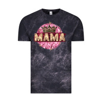 Cloud Black mama with round leopard Vintage Tee - Zillion Design Studio