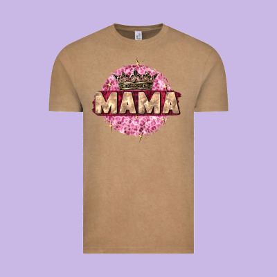 Mama With Round Leopard Vintage Tee Designed By Zillion Design Studio