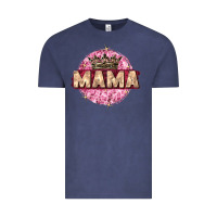 Vintage Denim mama with round leopard Vintage Tee - Zillion Design Studio