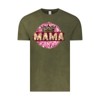 Vintage Olive mama with round leopard Vintage Tee - Zillion Design Studio