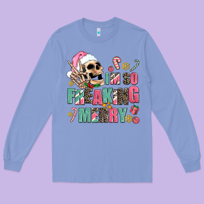 I M So Freaking Merry Long Sleeve Tee Designed By Adodesignshop