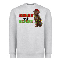 Heather Grey merry and bright labrador Heavyweight Sweatshirt - RanaPortraitStore