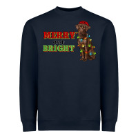 Navy merry and bright labrador Heavyweight Sweatshirt - RanaPortraitStore