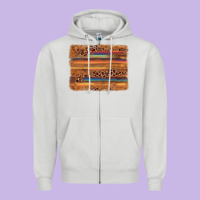 Leopard Serape Background Zipper Hoodie Designed By Adodesignshop