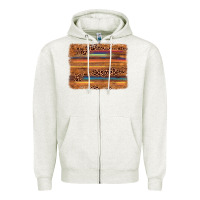 Oatmeal Heather leopard serape background Zipper Hoodie - AdoDesignShop