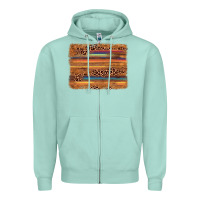 Seafoam leopard serape background Zipper Hoodie - AdoDesignShop