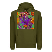 Army Green halloween party seamless pattern Premium Hoodie - BundleAndBundleShop