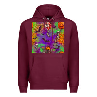 Burgundy halloween party seamless pattern Premium Hoodie - BundleAndBundleShop