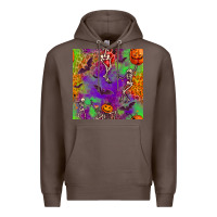 Coffee halloween party seamless pattern Premium Hoodie - BundleAndBundleShop