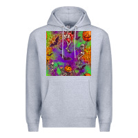 Heather Grey halloween party seamless pattern Premium Hoodie - BundleAndBundleShop