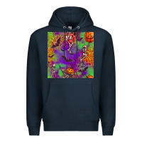Navy halloween party seamless pattern Premium Hoodie - BundleAndBundleShop