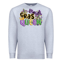 Heather Grey mardi gras queen Premium Sweatshirt - MaliasSmallBusiness