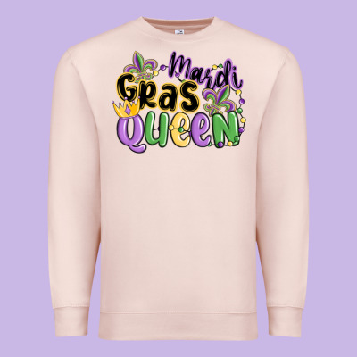 Mardi Gras Queen Premium Sweatshirt Designed By Maliassmallbusiness