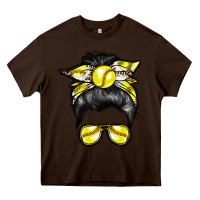 Chocolate Brown softball mom Heavy Core Tee - RacoonDesign