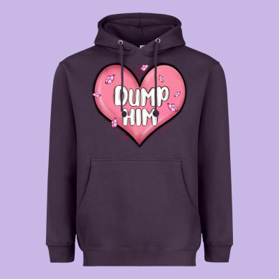 Dump Him Valentines Day Heavyweight Hoodie Designed By Maliassmallbusiness