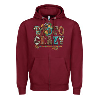 Burgundy rodeo crazy bucking bronco cowboy Zipper Hoodie - Artiststas