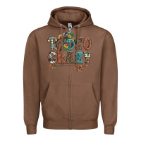 Chestnut rodeo crazy bucking bronco cowboy Zipper Hoodie - Artiststas