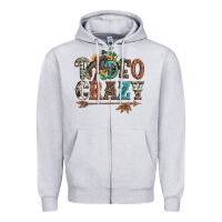 Heather Grey rodeo crazy bucking bronco cowboy Zipper Hoodie - Artiststas