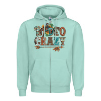 Seafoam rodeo crazy bucking bronco cowboy Zipper Hoodie - Artiststas