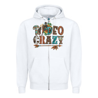 White rodeo crazy bucking bronco cowboy Zipper Hoodie - Artiststas