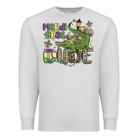 Dove Grey mardi gras dude alligator Premium Sweatshirt - MaliasSmallBusiness