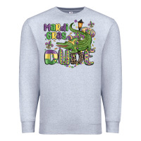 Heather Grey mardi gras dude alligator Premium Sweatshirt - MaliasSmallBusiness