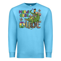 Ocean Blue mardi gras dude alligator Premium Sweatshirt - MaliasSmallBusiness