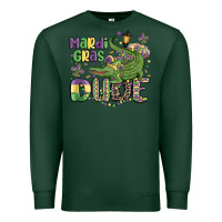Sports Green mardi gras dude alligator Premium Sweatshirt - MaliasSmallBusiness