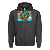 Gemstone Sunflower Background Zipper Hoodie | Teevron