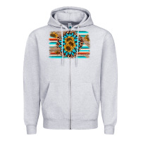 Heather Grey gemstone sunflower background Zipper Hoodie - AdoDesignShop