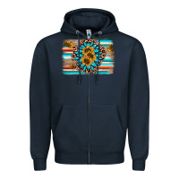Navy gemstone sunflower background Zipper Hoodie - AdoDesignShop