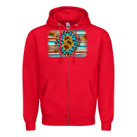 Red gemstone sunflower background Zipper Hoodie - AdoDesignShop