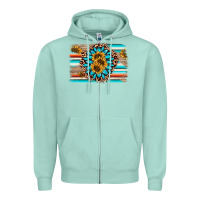 Seafoam gemstone sunflower background Zipper Hoodie - AdoDesignShop
