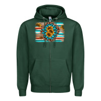 Sports Green gemstone sunflower background Zipper Hoodie - AdoDesignShop