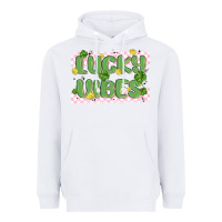 White lucky vibes Heavyweight Hoodie - MaliasSmallBusiness